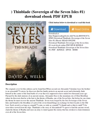<^DOWNLOAD-PDF>) Thinblade (Sovereign of the Seven Isles #1) download ebook PDF