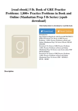 [read ebook] 5 lb. Book of GRE Practice Problems 1 800  Practice Problems in Boo