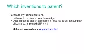 Which Inventions to  Patent