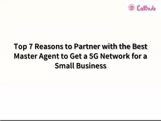Top 7 Reasons to Partner with the Best Master Agent to Get a 5G Network for a Small Business