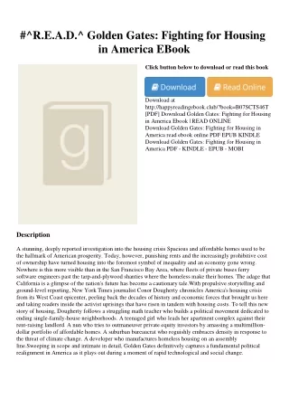 #^R.E.A.D.^ Golden Gates Fighting for Housing in America EBook