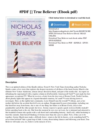 #PDF [<Download>] True Believer (Ebook pdf)