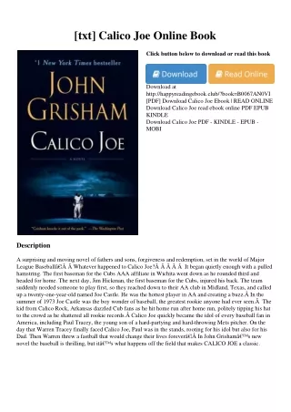 [txt] Calico Joe Online Book
