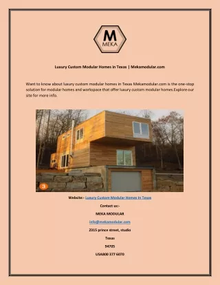 Luxury Custom Modular Homes in Texas Mekamodular
