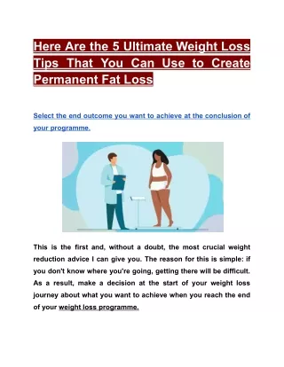 5 Ultimate Weight Loss Tips That You Can Use to Create Permanent Fat Loss