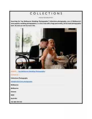 Top Melbourne Wedding Photographer  Collections.photography
