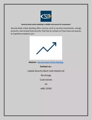 security bank online banking is reliable