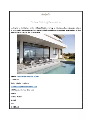Architecture service in bhopal  Onlinebuildingpermission.com