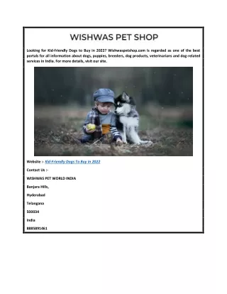 Kid-friendly Dogs to Buy in 2022  Wishwaspetshop.com