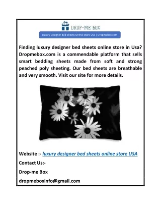 Luxury Designer Bed Sheets Online Store Usa  Dropmebox.com