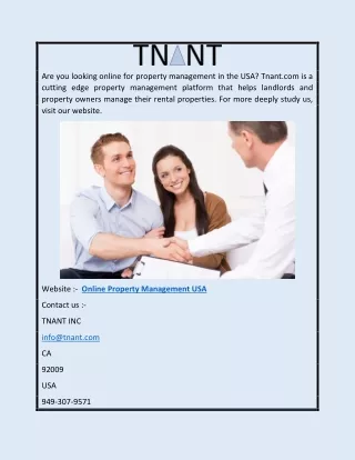 Online Property Management Usa | Tnant.com