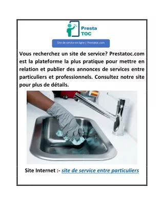 Site de service en ligne  Prestatoc.com