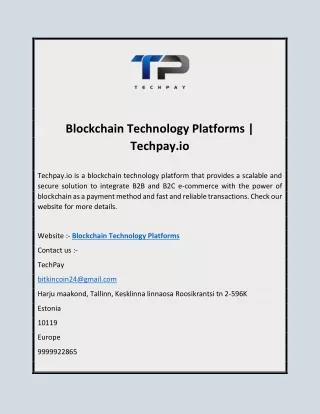 Blockchain Technology Platforms | Techpay.io