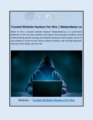Trusted Website Hackers For Hire | Netpredator.co