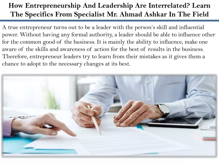 how entrepreneurship and leadership