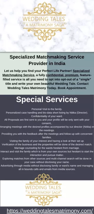 specialized matchmaking service provider in india