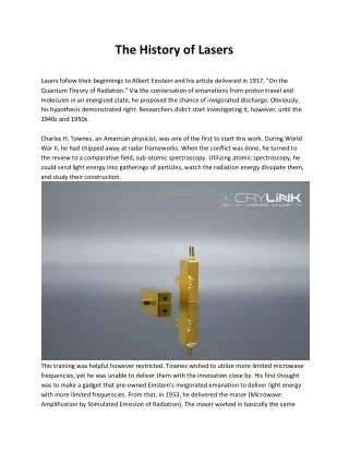 the history of lasers