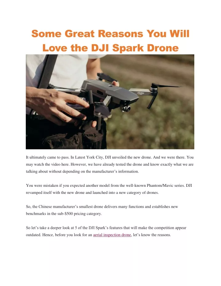 some great reasons you will love the dji spark