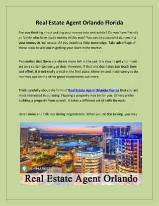 Real Estate Agent Orlando Florida