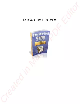 Earn Your First $100 Online