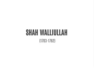 SHAH WALLIULLAH