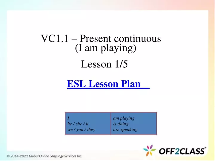 vc1 1 present continuous i am playing lesson