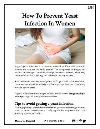 How To Prevent Yeast Infection In Women