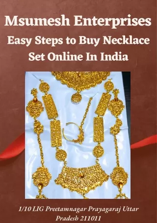Easy Steps to Buy Necklace Set Online In India
