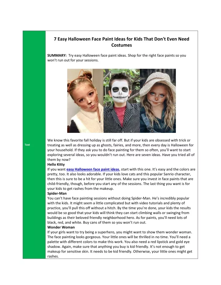 7 easy halloween face paint ideas for kids that