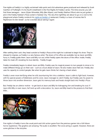 Five Nights in Freddy's 4 Game Review