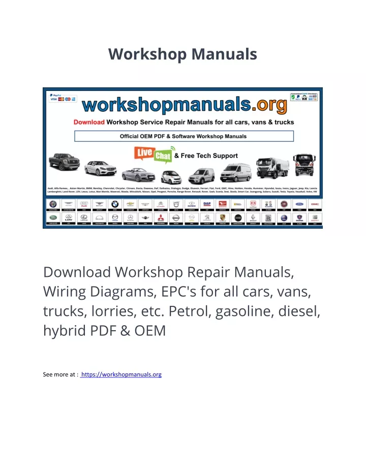 workshop manuals