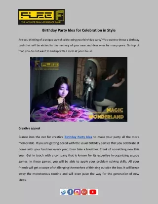 Birthday Party Idea for Celebration in Style