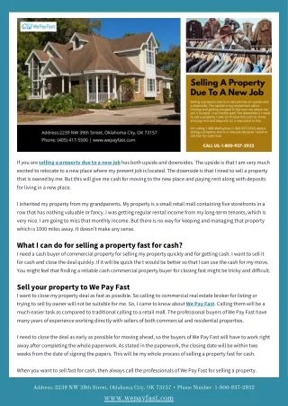 if you are selling a property