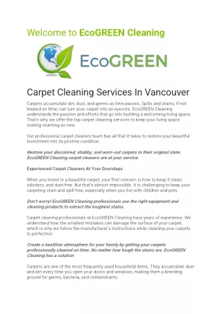 carpet cleaning vancouver