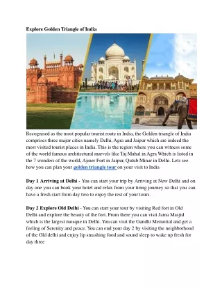 Explore Golden Triangle of India with Indiatripplanners