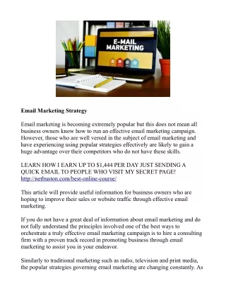 Email Marketing Strategy