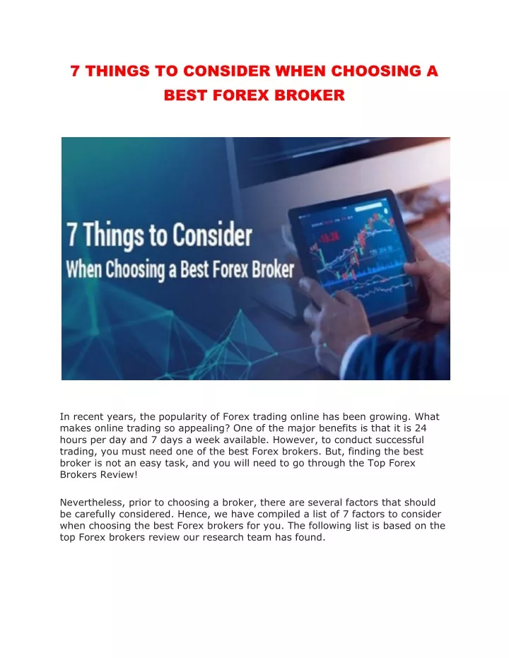7 things to consider when choosing a best forex