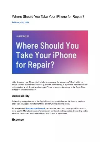 Where Should You Take Your iPhone for Repair