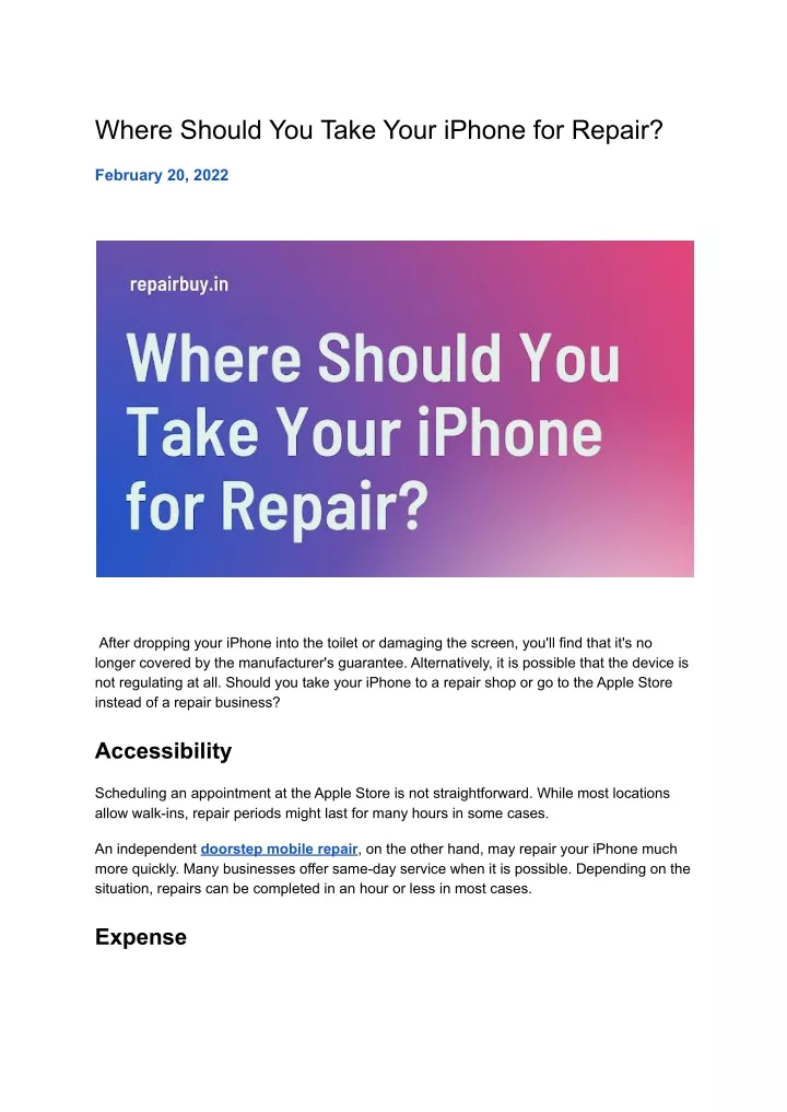 where should you take your iphone for repair
