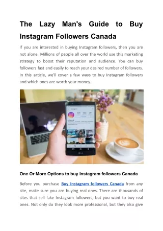 The Lazy Man's Guide to Buy Instagram Followers Canada