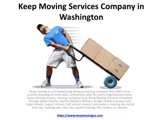 Keep Moving Services Company in Washington