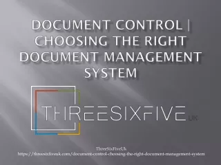 Document Control | Choosing the Right Document Management System