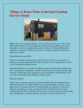 things to know prior to having cleaning service