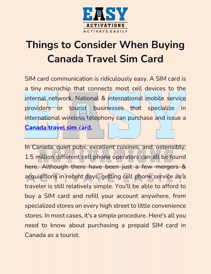 things to consider when buying canada travel