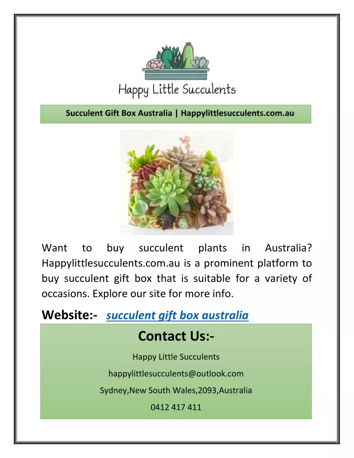 succulent gift box australia