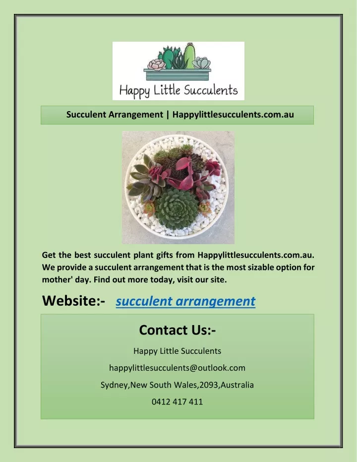 succulent arrangement happylittlesucculents com au