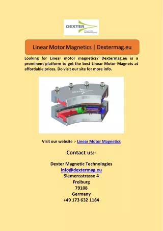 Linear Motor MagneticsLinear Motor Magnetics | Dextermag.eu