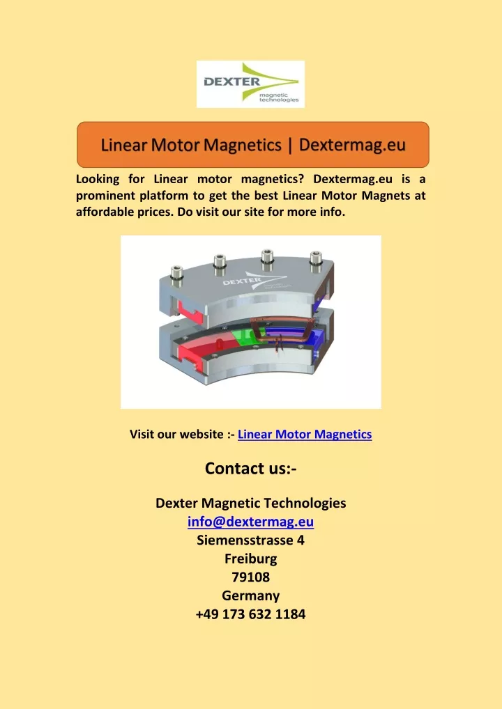 looking for linear motor magnetics dextermag