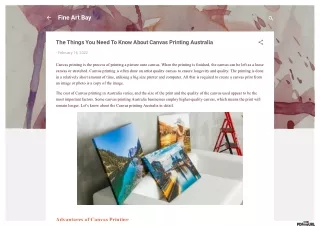 The Things You Need To Know About Canvas Printing Australia