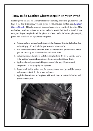 How to do Leather Gloves Repair on your own?
